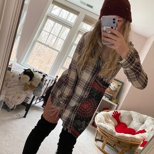 Desigual plaid tunic shirt/dress (unique!)